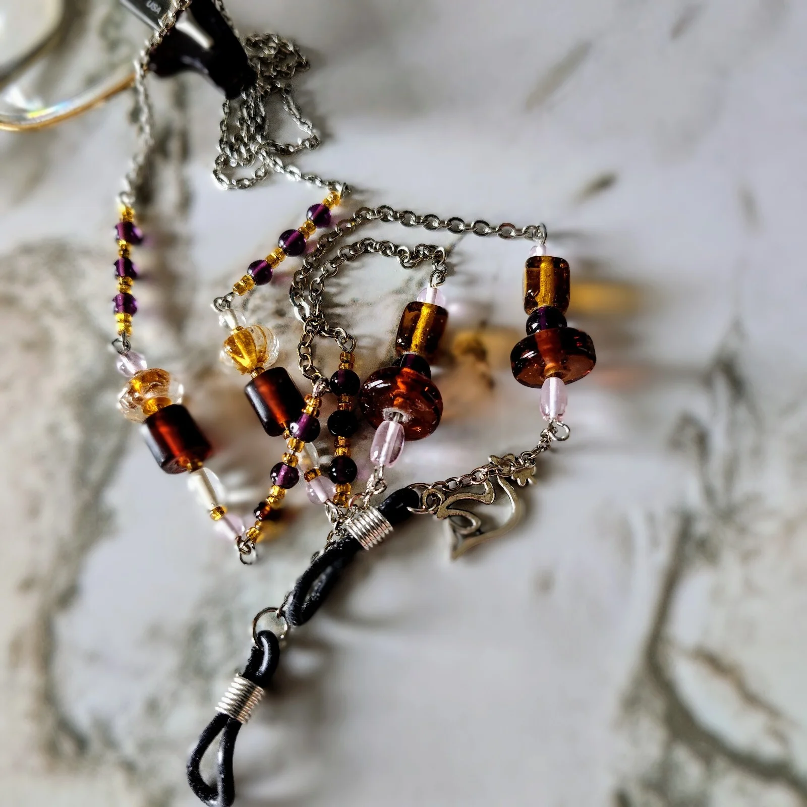 Beaded Necklace with Eyeglass Loop, Reading Glasses Holder, Sunglasses Holder 4
