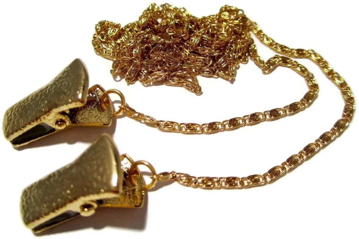 Gold Swirls Chain Eyeglass Necklace Lanyard, Lightweight Clip Glasses Holder